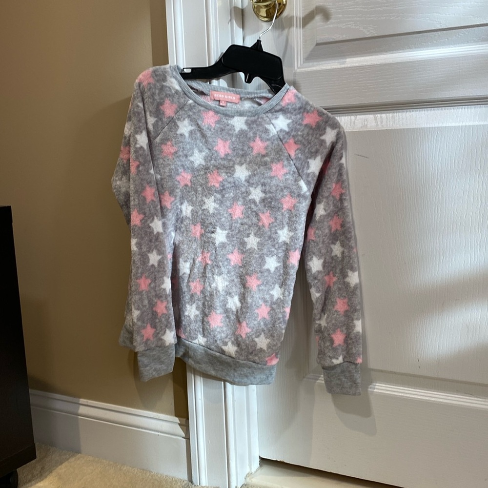 Pink and Gray Star Pattern Sweatshirt and Sweatpants